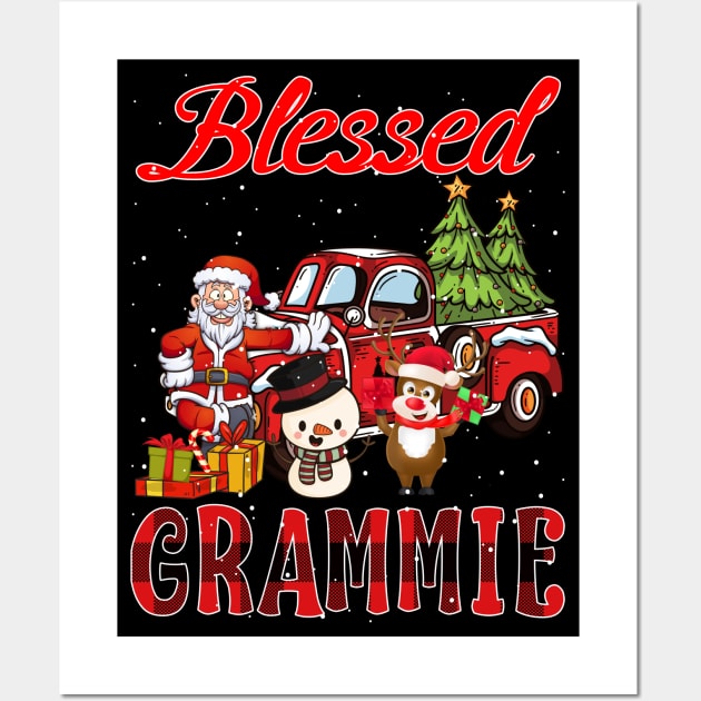 Blessed Grammie Red Plaid Christmas Wall Art by intelus